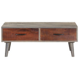 Vidaxl salontafel 100x60x40 cm massief ruw mangohout grijs