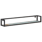 Vidaxl wandschappen 2 st 120 cm massief gerecycled hout