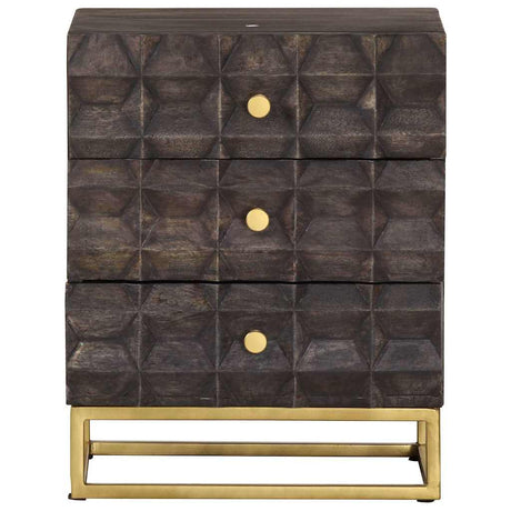 Vidaxl nachtkastje 40x30x50 cm massief mangohout zwart