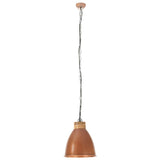Vidaxl Hanging Lamp Industrial E27 35 cm Eisen und Massivholz Kupferfarbe