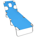 Vidaxl ligbed inklapbaar met hoofdkussen staal turquoiseblauw