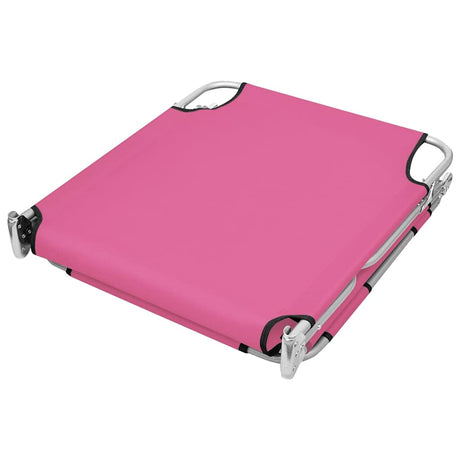 Vidaxl ligbed inklapbaar met hoofdkussen staal magenta
