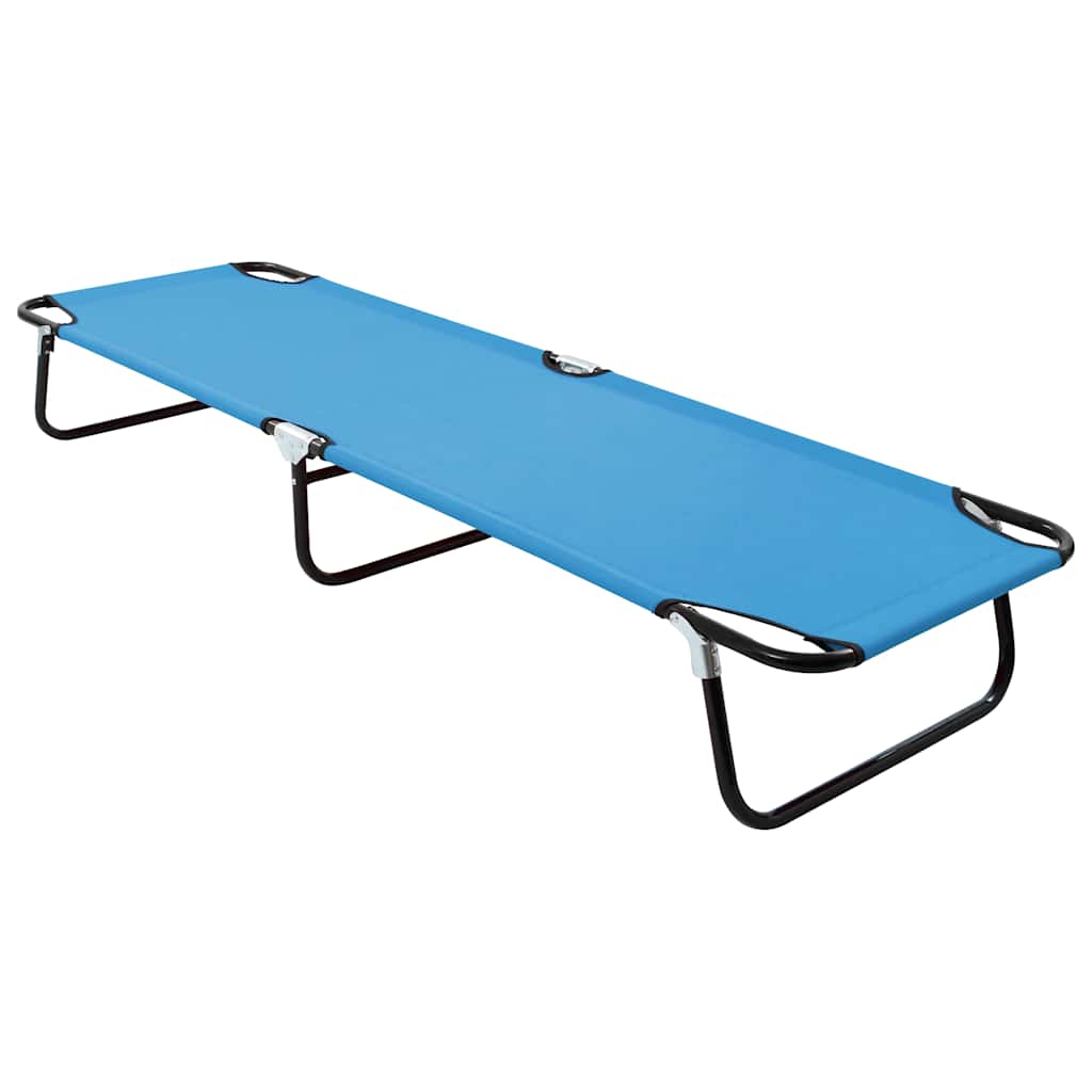 Vidaxl ligbed inklapbaar staal turquoiseblauw