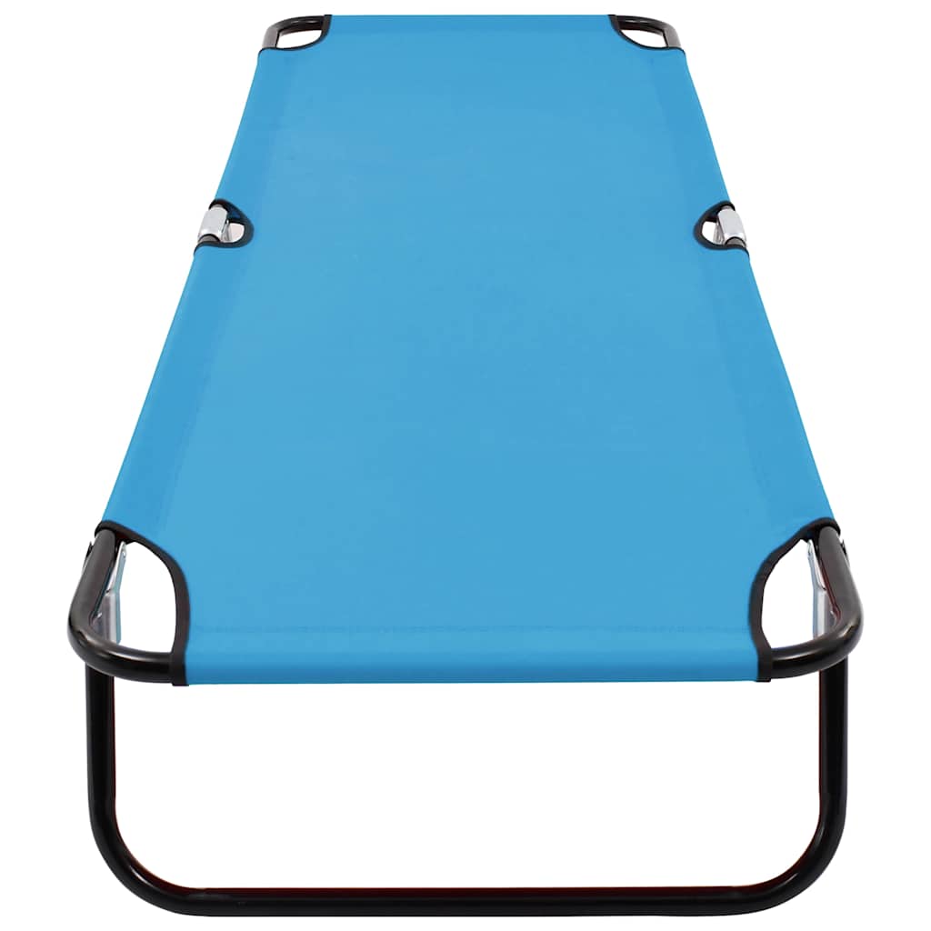 Vidaxl ligbed inklapbaar staal turquoiseblauw