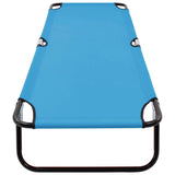 Vidaxl ligbed inklapbaar staal turquoiseblauw