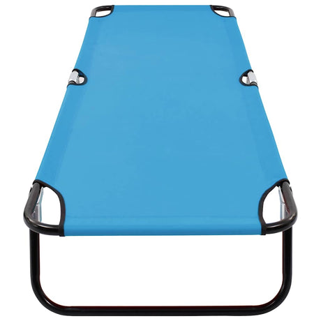 Vidaxl ligbed inklapbaar staal turquoiseblauw