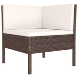 Vidaxl 3-delige loungeset met kussens poly rattan bruin