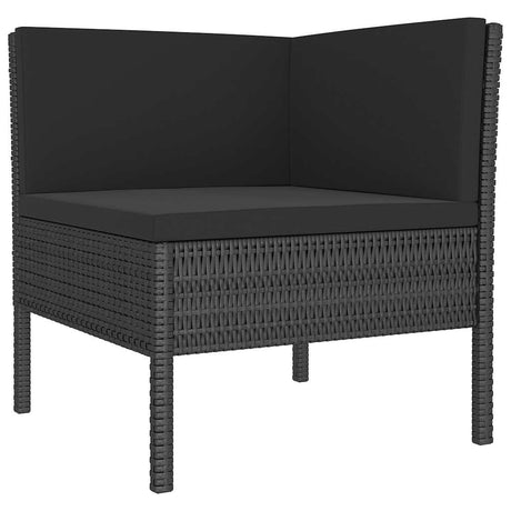 Vidaxl 2-delige loungeset met kussens poly rattan zwart