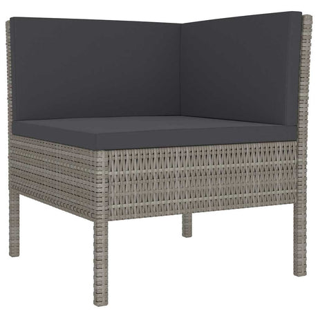 Vidaxl 2-delige loungeset met kussens poly rattan grijs