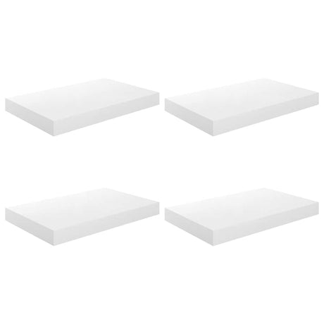 Vidaxl wandschappen zwevend 4 st 40x23,5x3,8 cm mdf hoogglans wit