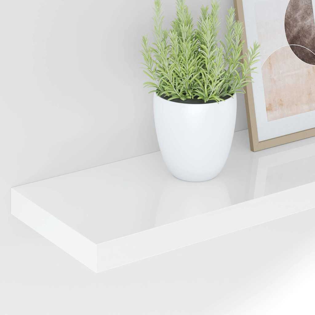 Vidaxl wandschap zwevend 60x23,5x3,8 cm mdf hoogglans wit