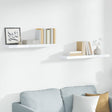 Vidaxl wandschappen zwevend 2 st 90x23,5x3,8 cm mdf hoogglans wit