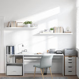 Vidaxl wandschappen zwevend 2 st 120x23,5x3,8 cm mdf hoogglans wit