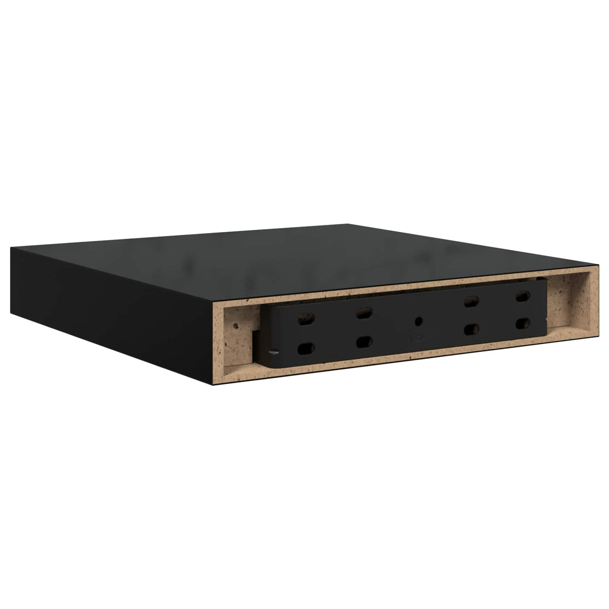 Vidaxl wandschappen zwevend 4 st 23x23,5x3,8 cm mdf hoogglans zwart