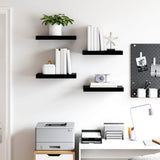 Vidaxl wandschappen zwevend 4 st 40x23x3,8 cm mdf hoogglans zwart