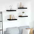 Vidaxl wandschappen zwevend 4 st 40x23,5x3,8 cm mdf hoogglans zwart