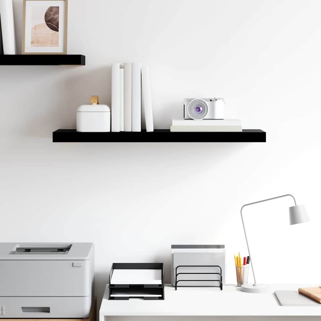 Vidaxl wandschap zwevend 80x23,5x3,8 cm mdf hoogglans zwart