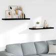 Vidaxl wandschappen zwevend 2 st 90x23,5x3,8 cm mdf hoogglans zwart
