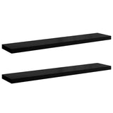 Vidaxl wandschappen zwevend 2 st 120x23,5x3,8 cm mdf hoogglans zwart