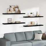 Vidaxl wandschappen zwevend 4 st 120x23,5x3,8 cm mdf hoogglans zwart