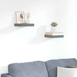 Vidaxl wandschappen zwevend 2 st 23x23,5x3,8 cm mdf hoogglans grijs