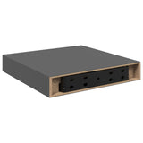 Vidaxl wandschappen zwevend 4 st 23x23,5x3,8 cm mdf hoogglans grijs