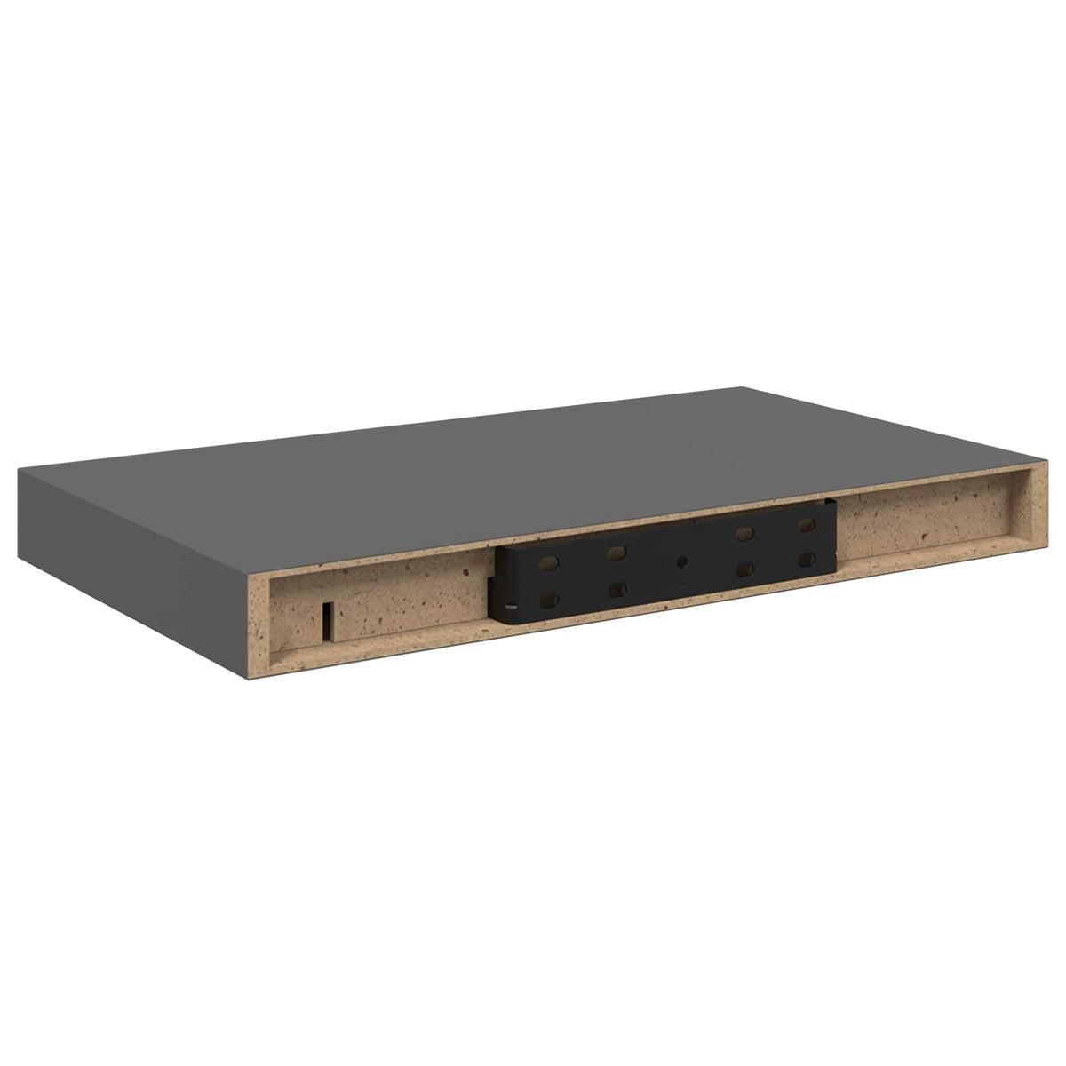Vidaxl wandschappen zwevend 4 st 40x23,5x3,8 cm mdf hoogglans grijs