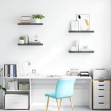 Vidaxl wandschappen zwevend 4 st 60x23,5x3,8 cm mdf hoogglans grijs