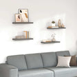 Vidaxl wandschappen zwevend 4 st 60x23,5x3,8 cm mdf hoogglans grijs