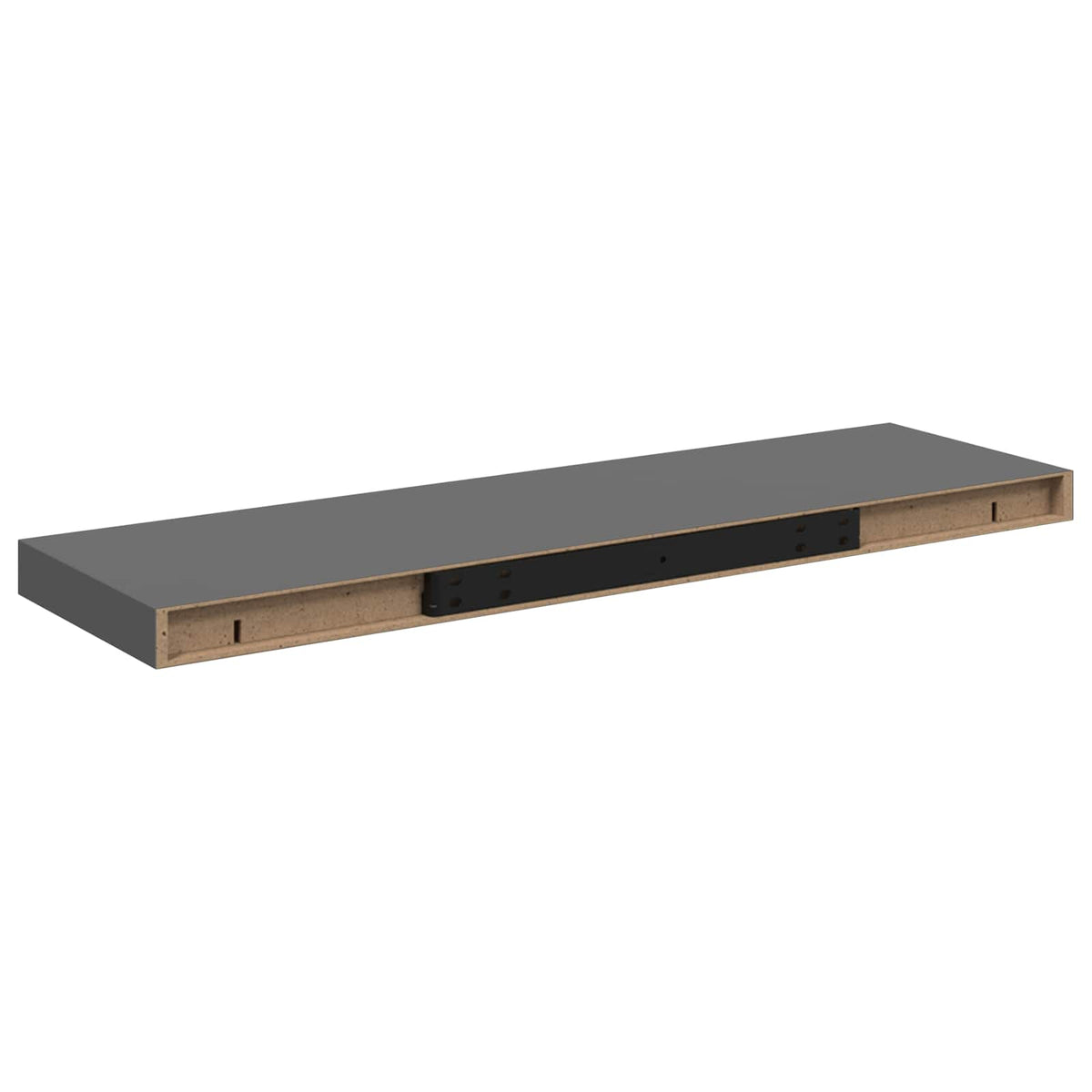 Vidaxl wandschap zwevend 80x23,5x3,8 cm mdf hoogglans grijs