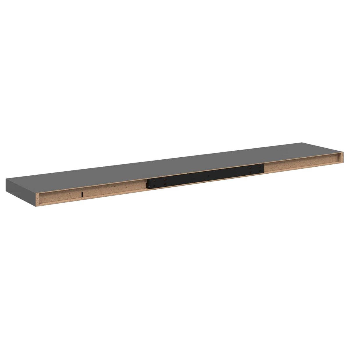 Vidaxl wandschappen zwevend 2 st 120x23,5x3,8 cm mdf hoogglans grijs