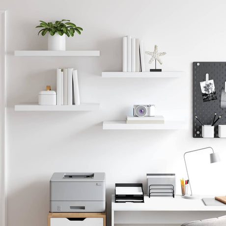 Vidaxl wandschappen zwevend 4 st 60x23,5x3,8 cm mdf wit