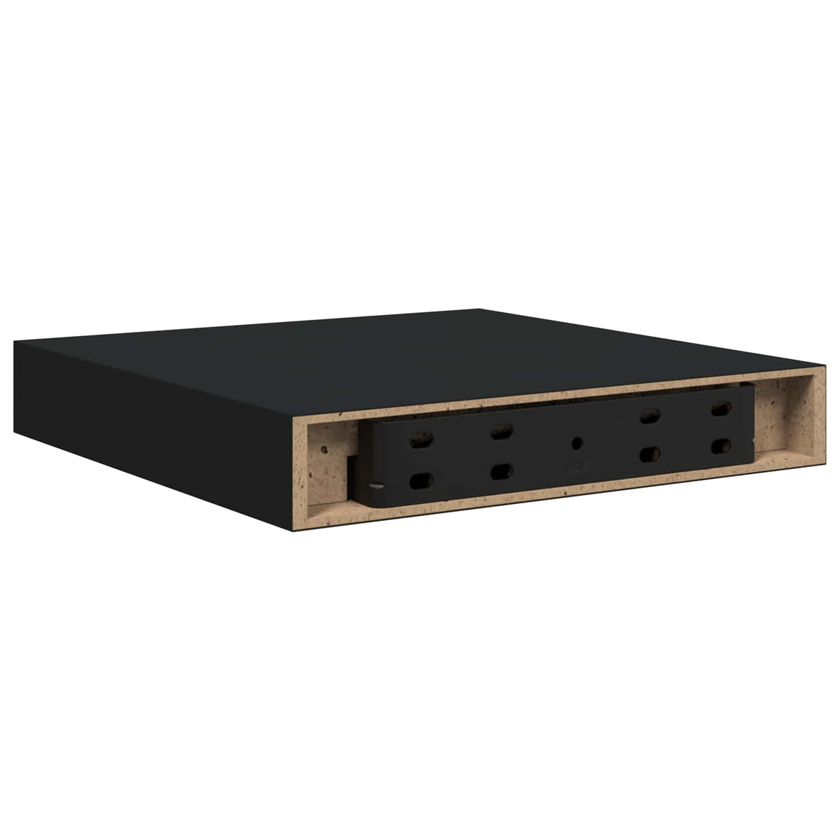 Vidaxl wandschappen zwevend 2 st 23x23,5x3,8 cm mdf zwart
