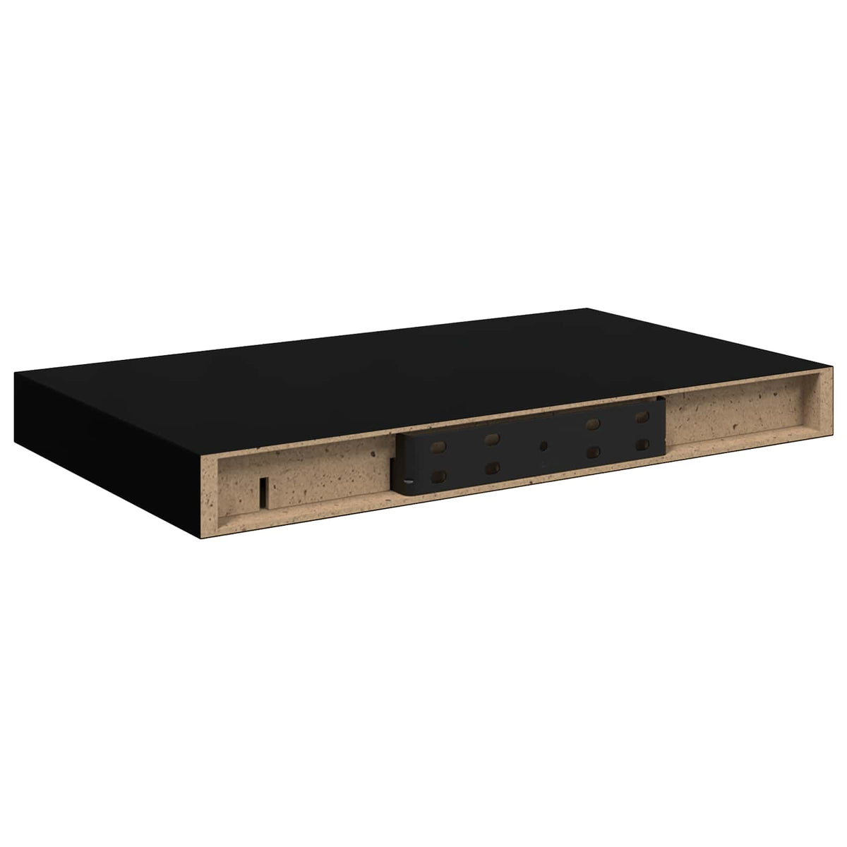 Vidaxl wandschappen zwevend 2 st 40x23,5x3,8 cm mdf zwart
