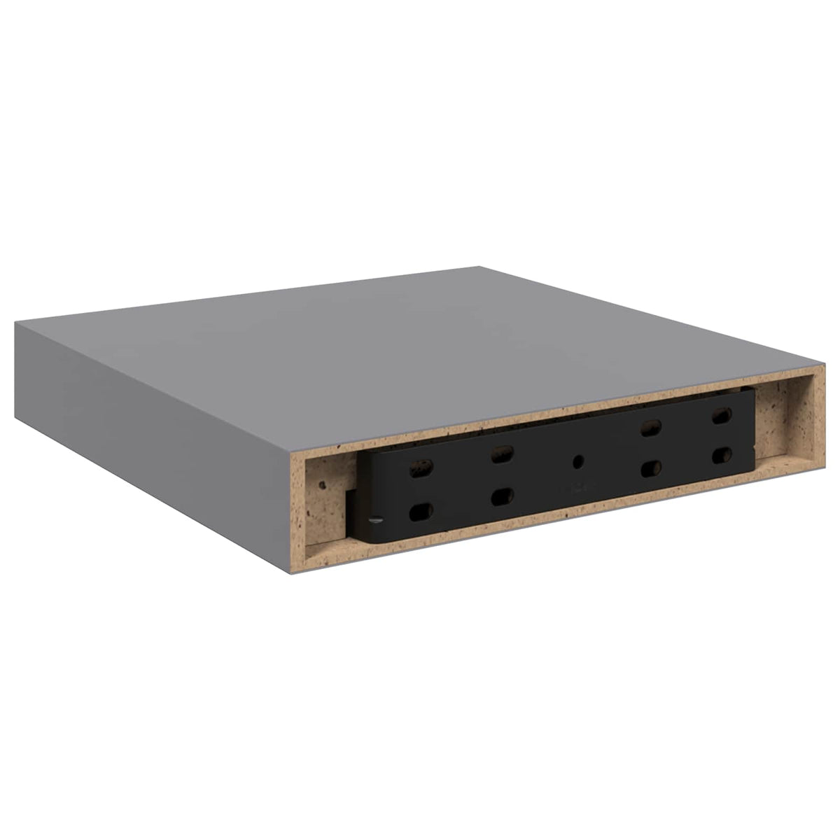 Vidaxl wandschappen zwevend 4 st 23x23,5x3,8 cm mdf grijs