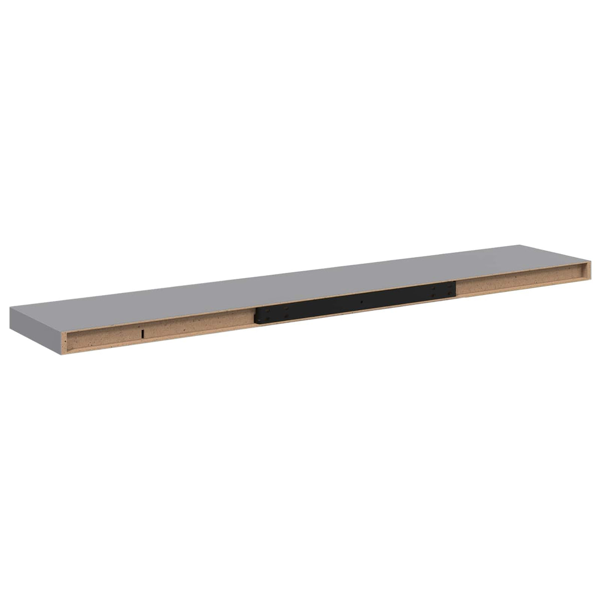 Vidaxl wandschappen zwevend 2 st 120x23,5x3,8 cm mdf grijs