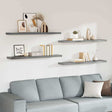 Vidaxl wandschappen zwevend 4 st 120x23,5x3,8 cm mdf grijs