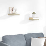 Vidaxl wandschappen zwevend 2 st 23x23,5x3,8 cm mdf eikenkleurig
