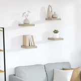 Vidaxl wandschappen zwevend 4 st 23x23,5x3,8 cm mdf eikenkleurig