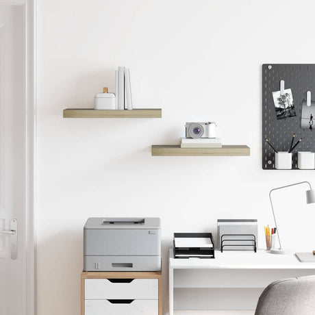 Vidaxl wandschappen zwevend 2 st 50x23,5x3,8 cm mdf eikenkleurig