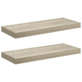 Vidaxl wandschappen zwevend 2 st 60x23,5x3,8 cm mdf eikenkleurig