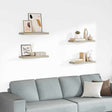 Vidaxl wandschappen zwevend 4 st 60x23,5x3,8 cm mdf eikenkleurig