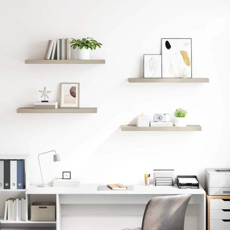 Vidaxl wandschappen zwevend 4 st 80x23,5x3,8 cm mdf eikenkleurig