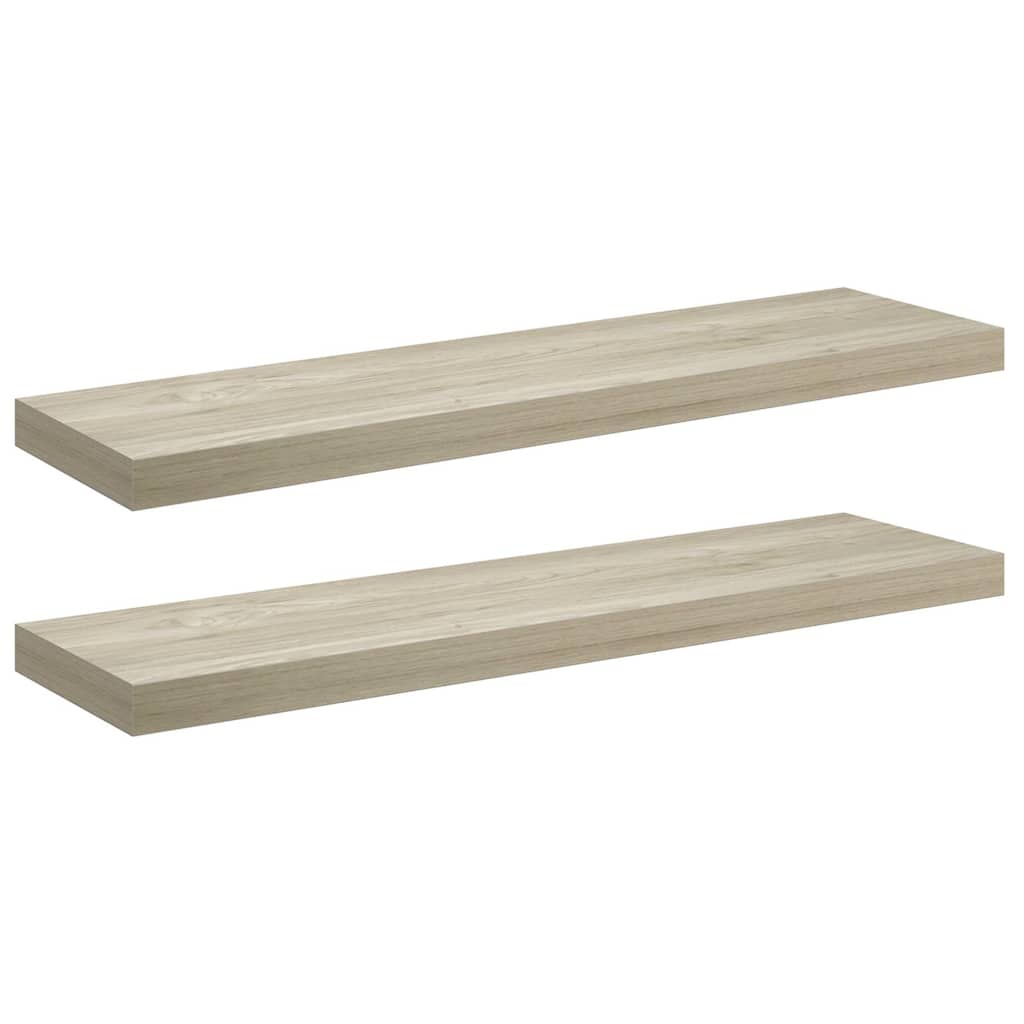 Vidaxl wandschappen zwevend 2 st 90x23,5x3,8 cm mdf eikenkleurig
