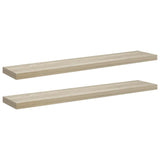 Vidaxl wandschappen zwevend 2 st 120x23,5x3,8 cm mdf eikenkleurig