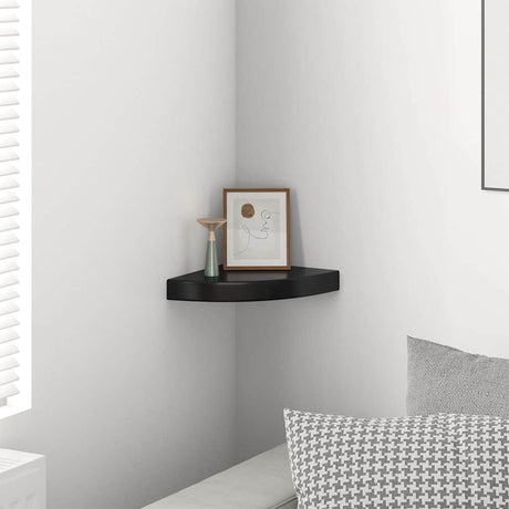 Vidaxl hoekschap zwevend 25x25x3,8 cm mdf hoogglans zwart