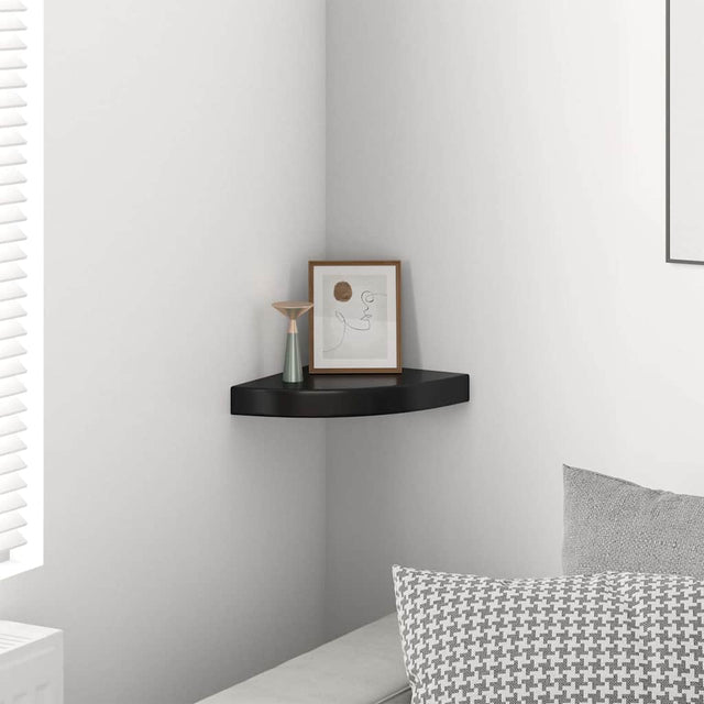 Vidaxl hoekschap zwevend 25x25x3,8 cm mdf hoogglans zwart