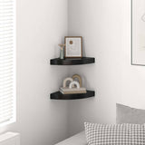 Vidaxl hoekschappen zwevend 2 st 25x25x3,8 cm mdf hoogglans zwart