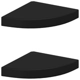 Vidaxl hoekschappen zwevend 2 st 25x25x3,8 cm mdf zwart