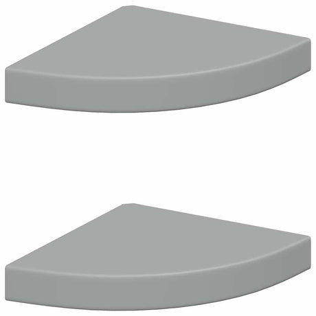 Vidaxl hoekschappen zwevend 2 st 25x25x3,8 cm mdf grijs